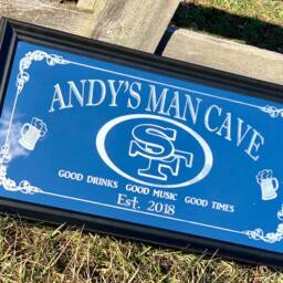 Custom Personalized Dog Bar Mirror, Large Engraved Black Mirror, 12x24 - thumbnail 3