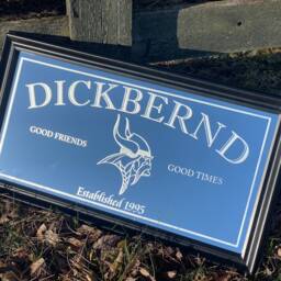 Custom Personalized Dog Bar Mirror, Large Engraved Black Mirror, 12x24 - thumbnail 2