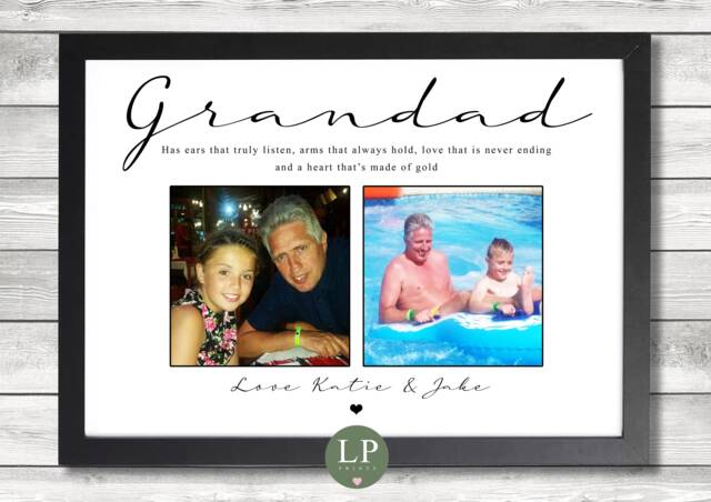 Personalised Grandad Print Photo Gift Frame Birthday Christmas Fathers Day