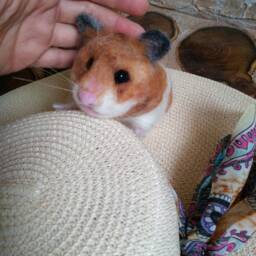 Custom Realistic Gold Hamster Needle Felt Soft Animal Sculpture Pet Lover Gift Wool Figurine Toy Pet - thumbnail 2