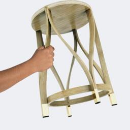 Handmade Bamboo Stool Minimal Bohemian Bar Stool Side Table - thumbnail 3