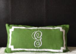 "Personalized Monogram Case, Lumbar Pillows, 12""x24" - thumbnail 1