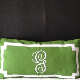 "Personalized Monogram Case, Lumbar Pillows, 12""x24" - thumbnail 2