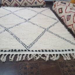 Authentic Moroccan Rug Handwoven 100% Wool Carpet , Azilal Rug Beni Ourain , Carpets Area Rugs Moroccan Berber Floor - thumbnail 3