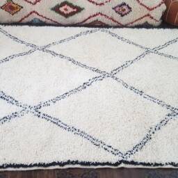 Authentic Moroccan Rug Handwoven 100% Wool Carpet , Azilal Rug Beni Ourain , Carpets Area Rugs Moroccan Berber Floor - thumbnail 2