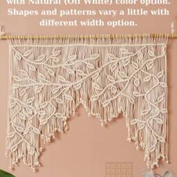 Large Macrame Leaf Window Curtain Wall Hanging, Boho Tapestry, Curtain, New Home Gift, Headboard Decor, First Mothers Day C02 - thumbnail 2