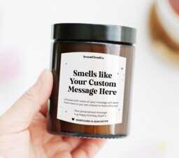 Custom Text Smells Like Candle - Birthday Gift For Friend Sister Colleague Mum Funny Secret Santa Christmas Her Corporate Company - thumbnail 1