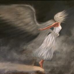 Angel Canvas Print, Suicide Prevention Artwork, Woman Wall Decor - thumbnail 2