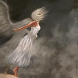 Angel Canvas Print, Suicide Prevention Artwork, Woman Wall Decor - thumbnail 3