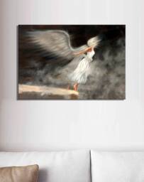 Angel Canvas Print, Suicide Prevention Artwork, Woman Wall Decor - thumbnail 1