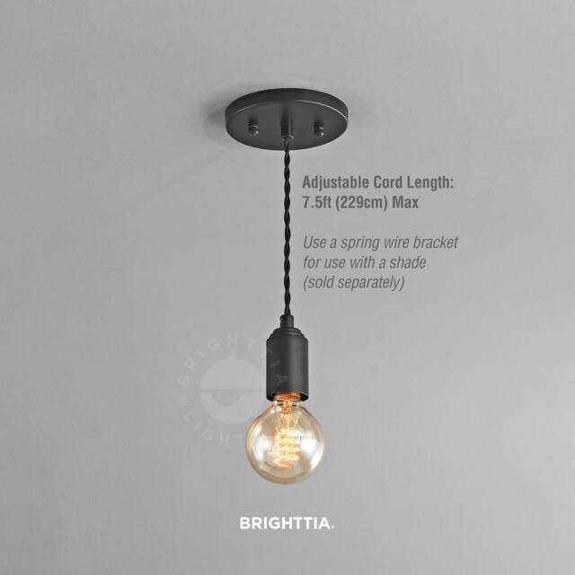 Matte Black Hanging Pendant Ceiling Light - Mid Century Modern Minimalist Exposed Edison Bulb Lighting Hardwire Fixture - Step Up - image 1
