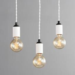 Matte Black Hanging Pendant Ceiling Light - Mid Century Modern Minimalist Exposed Edison Bulb Lighting Hardwire Fixture - Step Up - thumbnail 3
