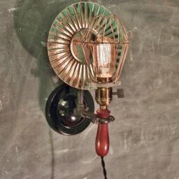 Vintage Industrial Cage Light With Wall Mount & Tin Reflector - Machine Age Pendant Trouble Lamp Sconce - thumbnail 3