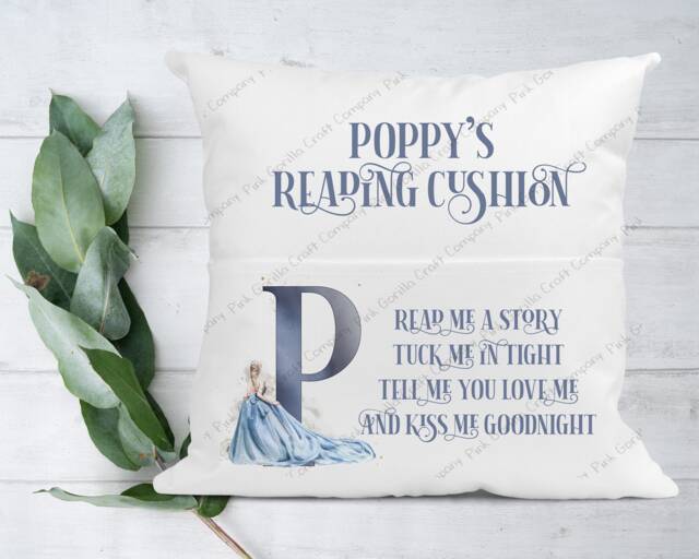 Personalised Cushion, Pocket Child Pillow, Book Holder, Pillow For Child, Sleep Aid, Princess Cinderella - image 1