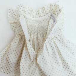 Perfect For Celebrating in Style - Silver Smocking & Sparkling Polka Dots 30 To 34 cm Dolls - thumbnail 4