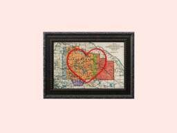 Algonquin Park Heart Map, Framed Wall Art, Personalized Anniversary Gift, Custom Engagement Gift For Her, Valentines Day For Him