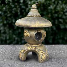 Amazing Pagoda Statue Concrete Lantern Sculpture Outdoor Figurine Handmade Front Door Decoration Lover Gift Yard Art