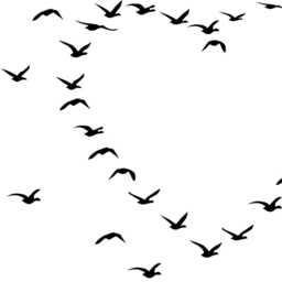 Heart Wall Decal, Birds Decor, Flying Bird Silhouette Sticker, Romantic Nature Art, Boho Design - thumbnail 3