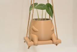 Cute Planter Hanging Pot Chubby Body 3D Printed Funny Gift For Plant Lover Her & Him Clear Succulent Cactus Holder - thumbnail 1
