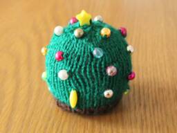 Hand Knitted Christmas Tree, Terry's Chocolate Orange Cover, Knitted Tree Cover, Christmas Table Decoration - thumbnail 1