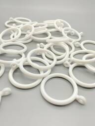 White Plastic Curtain Rings To Fit Up 30mm Diameter Poles
