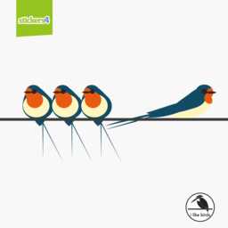 Swallows On A Wire Window Clings Bird Strike Prevention, Glass Stickers - thumbnail 4
