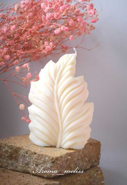 Handmade Leaf Candle Soy & Bee Wax Sculptural Candle - image 1