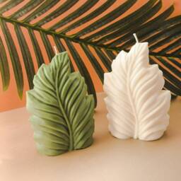 Handmade Leaf Candle Soy & Bee Wax Sculptural Candle - thumbnail 3
