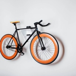 Wall Mounted Bike Rack/ Wooden Bicycle Shelf/White Hanger - thumbnail 3