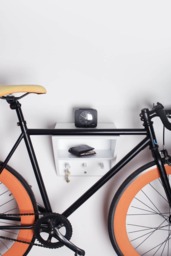 Wall Mounted Bike Rack/ Wooden Bicycle Shelf/White Hanger - thumbnail 1