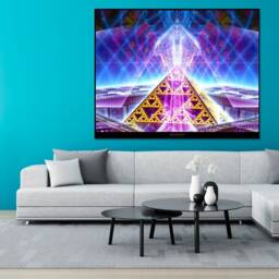 Grid Activation Cosmic Tapestry - Wall Hanging Earth Sacred Geometry- Spiritual Gaia Visionary Psy Art - thumbnail 2