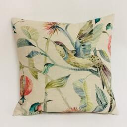 Voyage - Colyford Pomegranate Lively Stained Glass Watercolour Bird Cushion Cover Handmade Throw Pillow Designer Home Decor - thumbnail 2