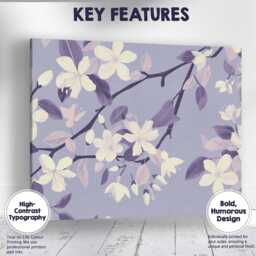 Soft Lavender Magnolia Blossom Branch Botanical Artwork Canvas Wall Art Print Decor Picture Ready To Hang