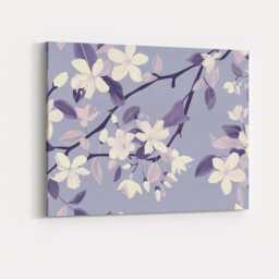 Soft Lavender Magnolia Blossom Branch Botanical Artwork Canvas Wall Art Print Decor Picture Ready To Hang - thumbnail 4