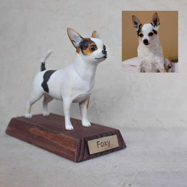 Adorable Chihuahua Figurine Handcrafted Resin Sculpture For Pet Owners - image 1
