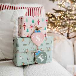 Initial Christmas Bauble Gift Ornament Acrylic & Wooden - thumbnail 2
