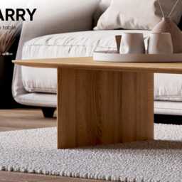 Coffee Table - Solid Wood Coffee Table Unique Oak Modern Living Room - thumbnail 2