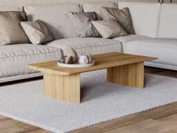 Coffee Table - Solid Wood Coffee Table Unique Oak Modern Living Room - thumbnail 1