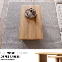 Coffee Table - Solid Wood Coffee Table Unique Oak Modern Living Room - thumbnail 4