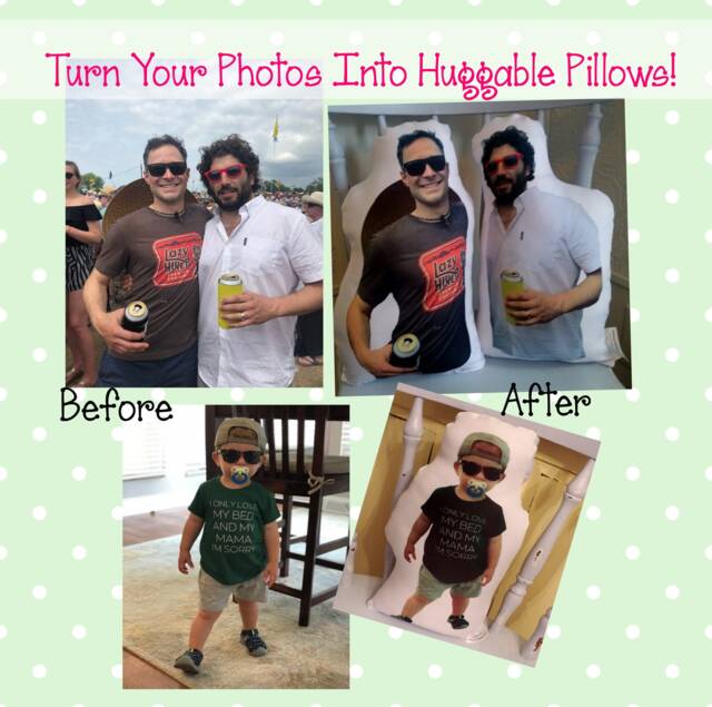 Huggable Personalized Photo Gift Throw Pillow, Person Shaped Pillow - Birthday, Christmas & Away From Home Gift, Handmade in The Usa - image 1