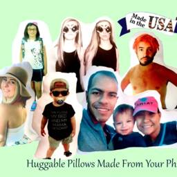 Huggable Personalized Photo Gift Throw Pillow, Person Shaped Pillow - Birthday, Christmas & Away From Home Gift, Handmade in The Usa - thumbnail 2