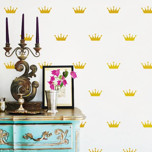Crown Wall Decals Princess Room Decor, Gems Version - 54, 72 Or 108 - image 1