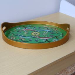 Azafate Floreada Verde - Home Decoration- Fountain Tray Peruvian Crafts