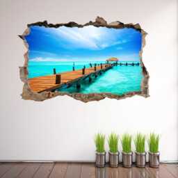 Tropical Island Pier Wall Decal Sticker Mural Poster Print Art Home Office Decor Bd45 - thumbnail 2
