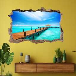 Tropical Island Pier Wall Decal Sticker Mural Poster Print Art Home Office Decor Bd45 - thumbnail 3