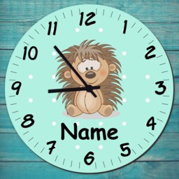 Children's Room Wall Clock in Pastel Colors With Cute Animals & Personalized Name - A Great Gift For Learning To Watch 29 cm Name, Nature, Animal