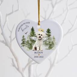 Bichon Frise, Dog Loss Gift, Pet Memorial Gift For Christmas, Keepsake Lover, Custom Ornament, Passed Away Angel - thumbnail 2