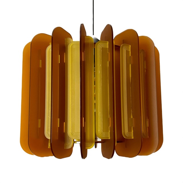 Burnt Orange Opium Poppy Pendant Lamp Shade Mid Century Modern - image 1