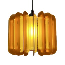 Burnt Orange Opium Poppy Pendant Lamp Shade Mid Century Modern - thumbnail 2