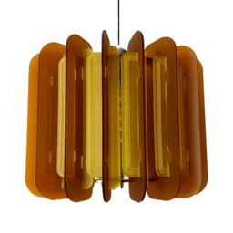 Burnt Orange Opium Poppy Pendant Lamp Shade Mid Century Modern - thumbnail 1